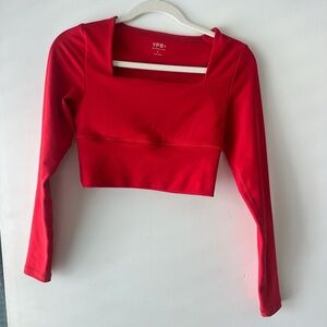 Abercrombie & Fitch Red Crop Fitted Bodysuit